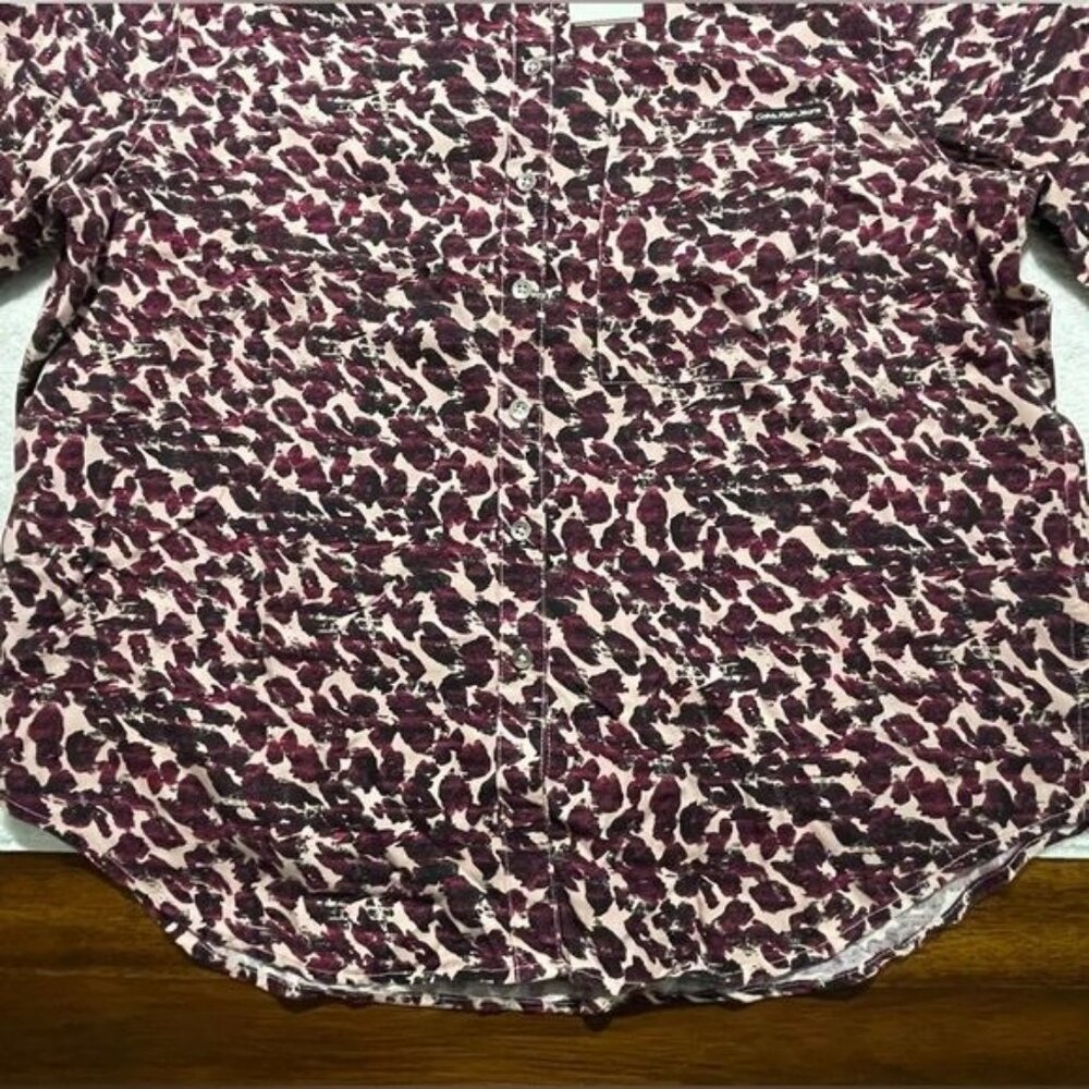 Calvin Klein Jeans Women's Animal Print Shirt Small, Long Sleeve | New - Picture 3 of 15